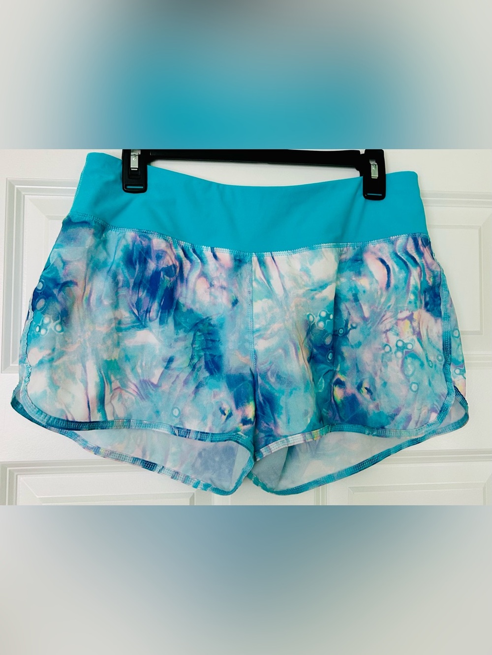 Ideology Women's Aqua Tie-Dye Athletic Shorts